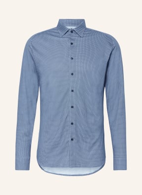 Desoto Žerzejová Košile Slim Fit tmavě modrá / petrolejová