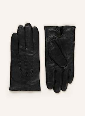Boss Lederhandschuhe Hainz schwarz