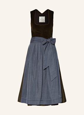 Heimatglück Tracht Dirndl Ava olivová / černošedá / khaki