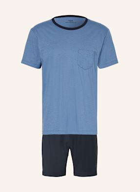 Calida Pyžamo Se Šortkami Relax Essentials černošedá / tmavě modrá
