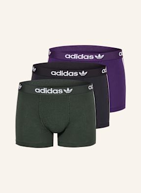 Adidas Originals Boxerky Comfort Flex Cotton 3-Stripes, 3 Kusy V Balení tmavě zelená / černá / tmavě fialová