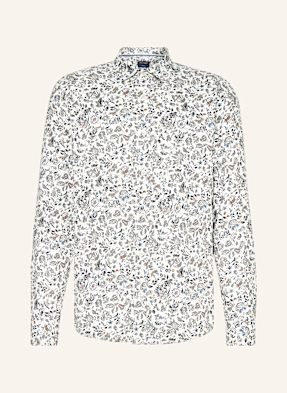 Olymp Košile Casual Slim Fit bílá / černošedá / černošedá
