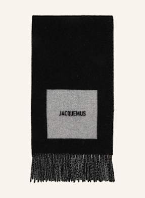 Jacquemus Šála Le Charpe Rond Carre černá / šedá