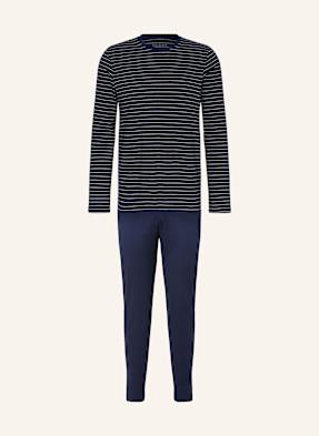 Schiesser Pyžamo Casual Essentials tmavě modrá / bílá