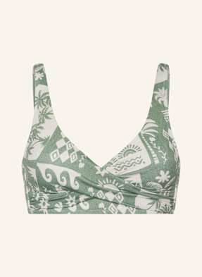 Watercult Bralette Horní Díl Bikin Rustic Med světle zelená / krémová