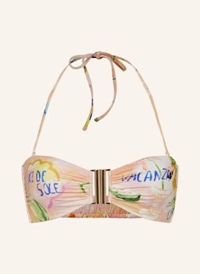 Watercult Bandeau Horní Díl Bikin Vacation Fizz nude / světle zelená / modrá