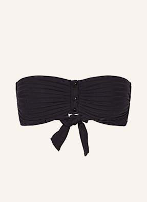 Watercult Bandeau-Bikini-Top Henley Rib schwarz