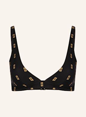 Watercult Bralette Horní Díl Bikin Microcraft černá / světle hnědá