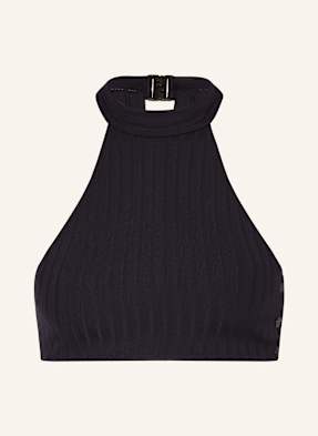 Watercult Horní Díl High Neck Bikin Henley Rib černá