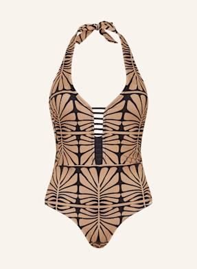 Watercult Neckholder-Badeanzug Artisan Vibe braun