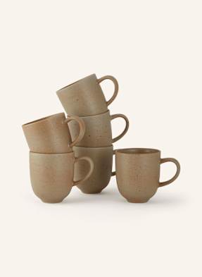Blomus 6er-Set Henkelbecher Kumi braun