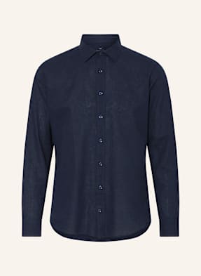 Strokesman's Hemd Regular Fit Mit Leinen blau