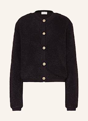 Neo Noir Teddyfell-Jacke schwarz