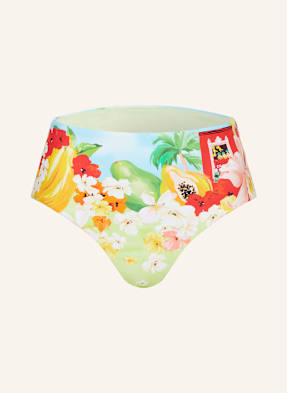 Seafolly High Waist Bikinové Kalhotky Cuba světle zelená / tmavě modrá / červená