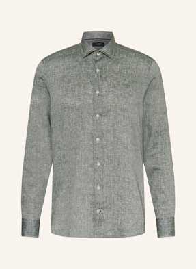 Olymp Signature Lněná Košile Signature Casual Tailored Fit zelená