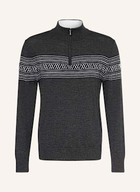 We Norwegians Svetr Troyer Signature Z Merino Vlny tmavě šedá