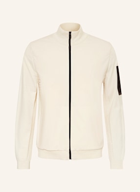 Boss Strickjacke Momentum Im Materialmix Mit Merinowolle weiss