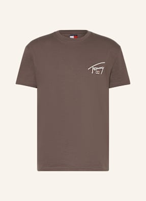 Tommy Jeans Tričko tmavě hnědá