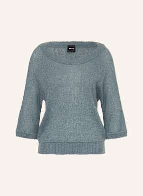 Boss Alpaka-Pullover Fancer Mit 3/4-Arm blau