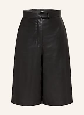 Boss Leder-Bermudas Sienna schwarz