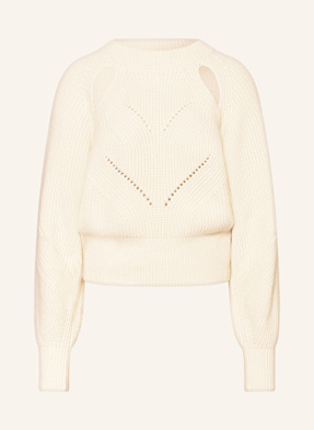 Boss Pullover Farlant Mit Cut-Out weiss