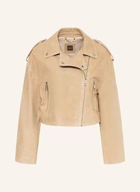 Boss Velourslederjacke Salace beige