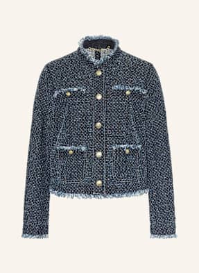Marc Cain Bunda Hranatého Střihu Z Tvídu 357 vintage indigo