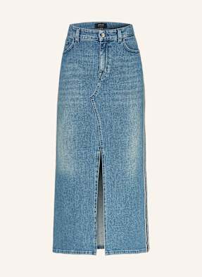 Marc Cain Džínová Sukně S Galonovými Pruhy 353 blue denim
