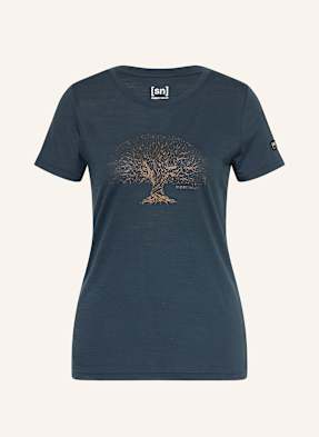 Super.Natural Tričko Tree Of Knowledge S Merino Vlnou tmavě modrá