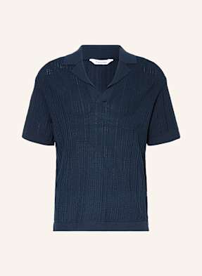 Calvin Klein Strick-Poloshirt blau