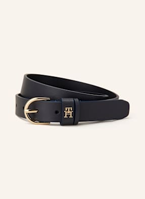 Tommy Hilfiger Kožený Opasek tmavě modrá