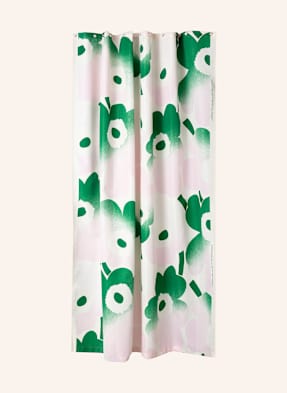 Marimekko Sprchový Závěs Unikko Häivähdys režná / světle růžová / zelená