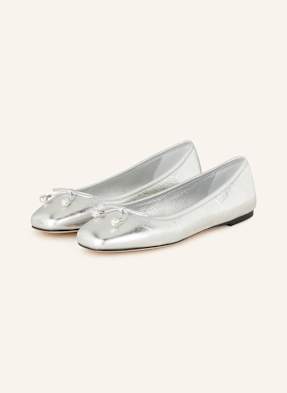 Jimmy Choo Baleríny Elme S Ozdobnými Perličkami stříbrná