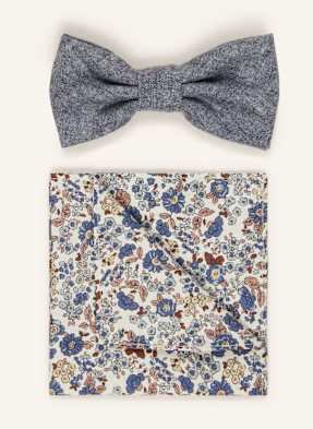 Prince Bowtie Sada: Motýlek A Kapesníček Do Náprsní Kapsy modrá / bílá / hnědá
