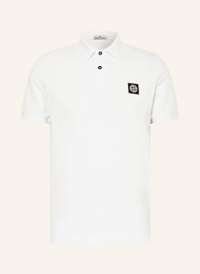 Stone Island Piqué-Poloshirt Slim Fit weiss