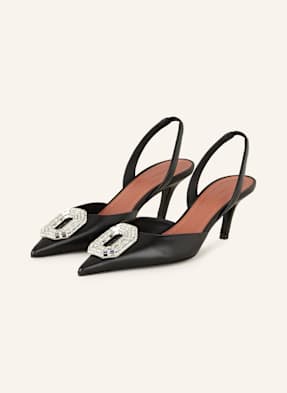 Amina Muaddi Slingpumps S Otevřenou Patou Camelia černá