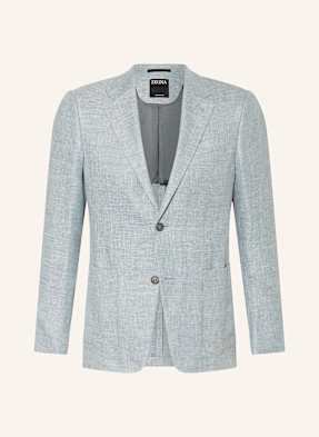 Zegna Sako Slim Fit Se Lnem tmavě modrá