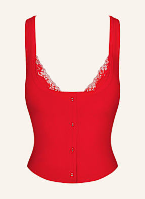 Skims Pohodlný Domácí Top Soft Lounge Lace cherry