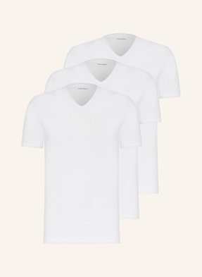 Calvin Klein 3er-Pack V-Shirts Cotton Stretch Blend weiss