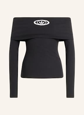 Adidas Originals Off-Shoulder Tričko S Dlouhým Rukávem černá