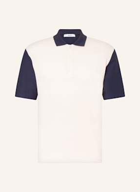 Palmes Polokošile Textured Zip Polo tmavě modrá / krémová