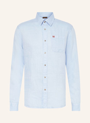 Napapijri Lněná Košile G-Linen Ls Regular Fit tmavě modrá