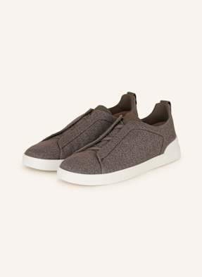 Zegna Nazouvací Tenisky Triple Stitch™ černošedá