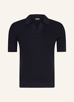 Zegna Úpletová Polokošile tmavě modrá