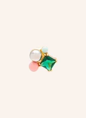 Lulu Copenhagen Puzetové Náušnice Bouquet Green Bling zlatá