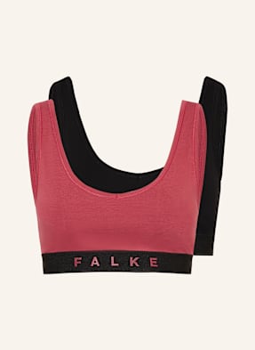Falke Bustier Podprsenka Daily Comfort, 2 Kusy V Balení černá / světle červená
