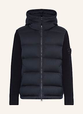 Stone Island Daunenjacke Ghost Im Materialmix blau