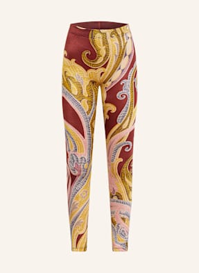 Wolford Punčochové Legíny Paisley Baroque tmavě červená / žlutá