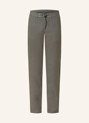 Alberto Lněné Kalhoty House V Joggingovém Stylu Tapered Fit khaki