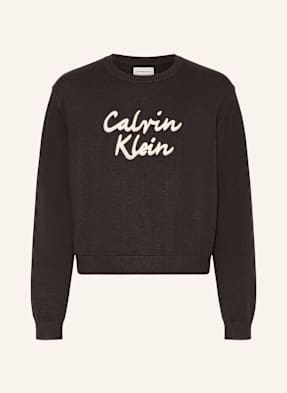 Calvin Klein Sweatshirt Mit Glitzergarn schwarz